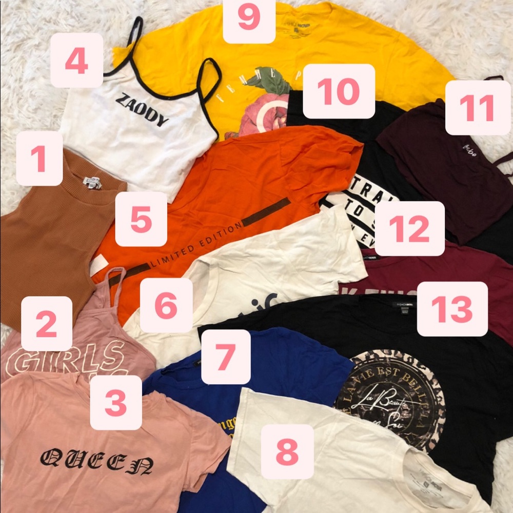 SPECIAL COMBO: 13 GRAPHIC CROP TOPS FASHION NOVA